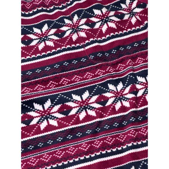 Nautica Womens Size XXL 2X Pajama Set Nordic Print Cotton Blend Red Navy Fleece - Picture 6 of 16